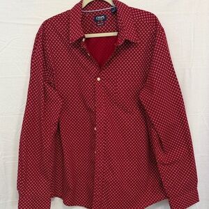 Chaps Men's Red Geometric Button-Down Shirt